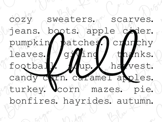 Fall Collage Cozy Sweaters Football Pumpkin Patches Bonfires Direct To Film (DTF) Transfer BluRidgeDesignCo