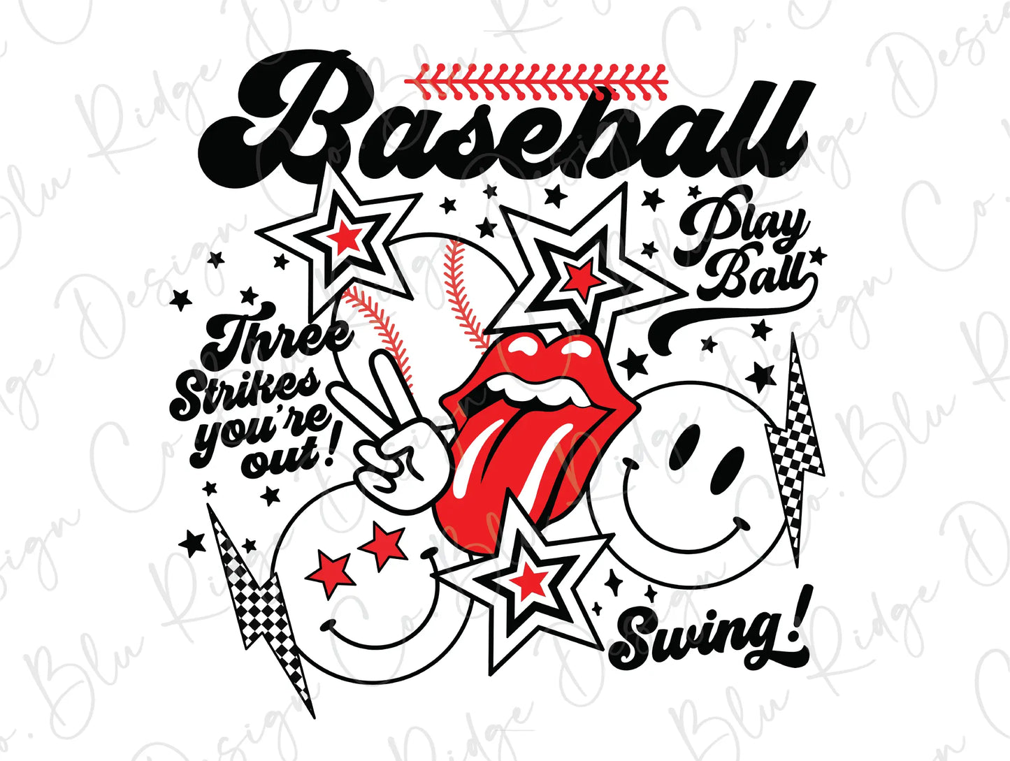 Baseball Quotes Collage Cute Trendy Game Day Design Direct To Film (DTF) Transfer BluRidgeDesignCo