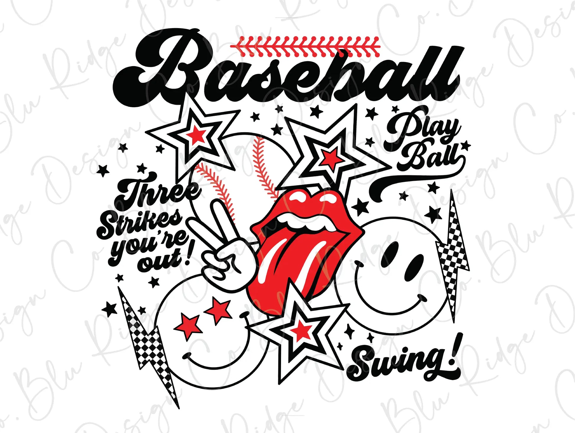 Baseball Quotes Collage Cute Trendy Game Day Design Direct To Film (DTF) Transfer BluRidgeDesignCo