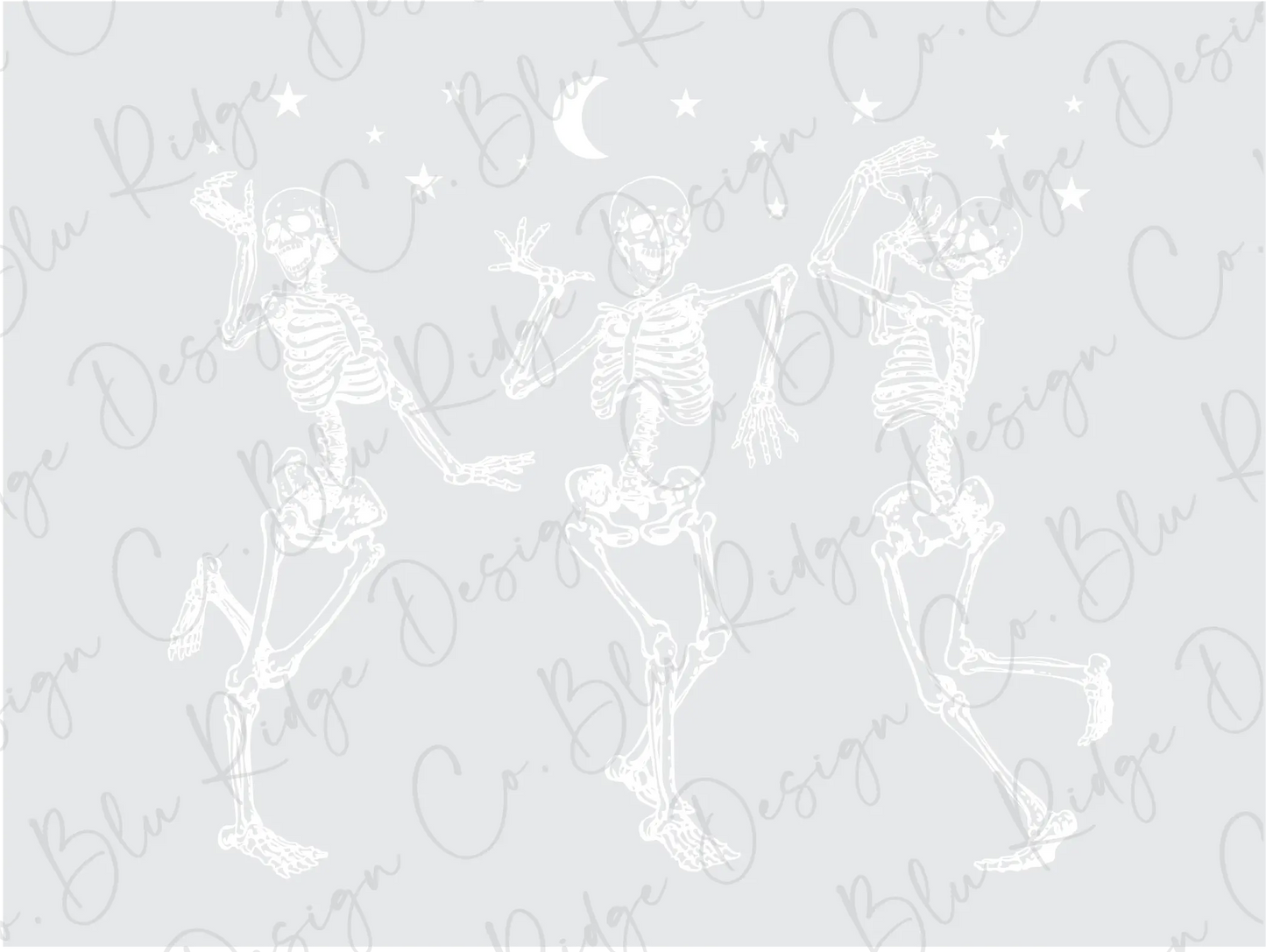 Dancing Skeletons Halloween Direct To Film (DTF) Transfer BluRidgeDesignCo