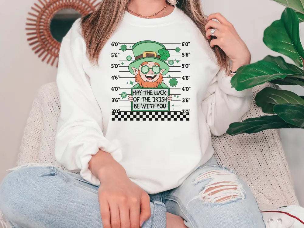 a woman wearing a st patrick's day shirt