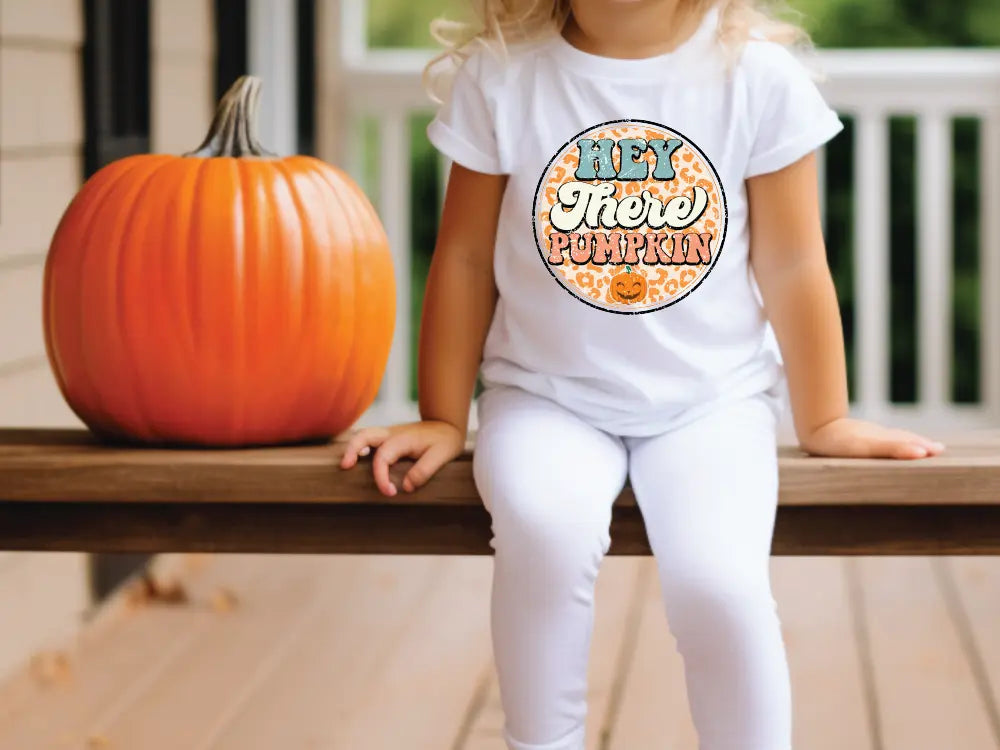 Hey There Pumpkin Leopard Print Direct To Film (DTF) Transfer