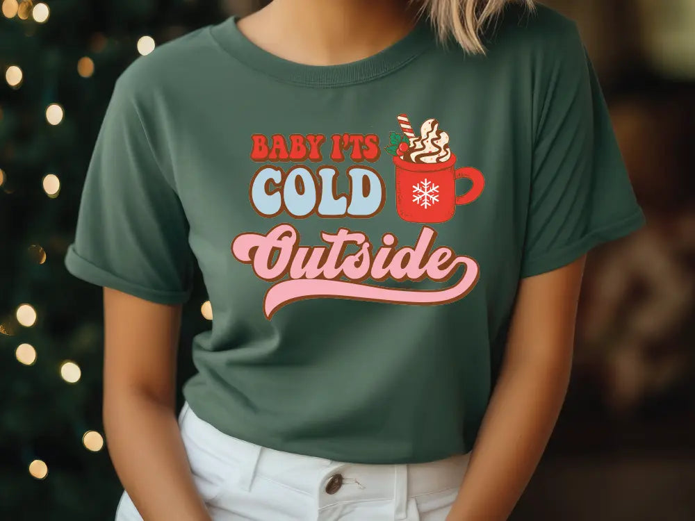 Baby It's Cold Outside Christmas Coffee Direct Film transfer (DTF) transfer BluRidgeDesignCo