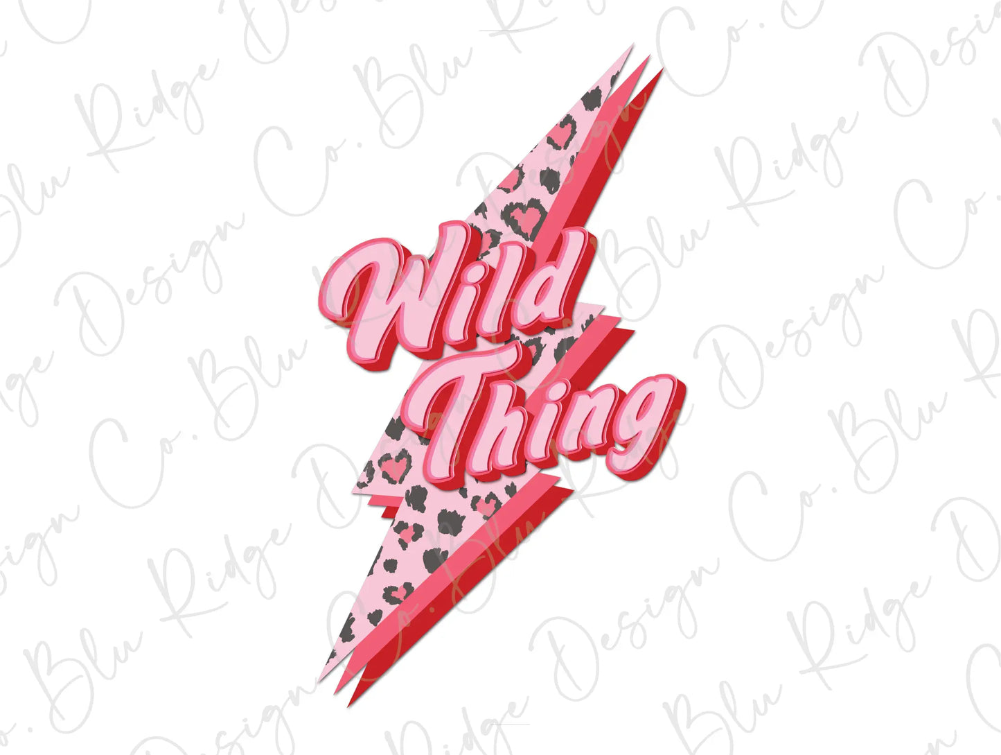 Valentines Day Wild Thing, You Make My Heart Sing Pink Leopard Heart Lightning Bolt Matching Pocket Direct To Film (DTF) Transfer BluRidgeDesignCo