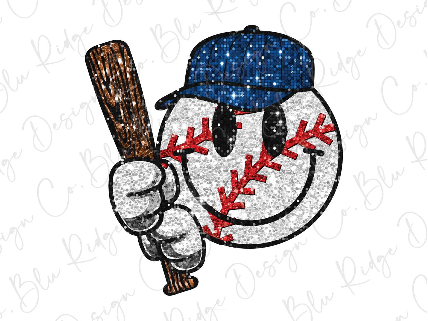 a baseball ball with a bat in its hand