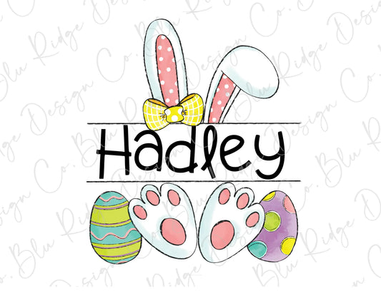 an easter bunny with a bow on it's head
