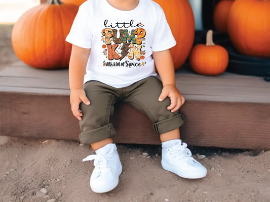 Little Pumpkin with a Lot of Spice Lightning Bolt Direct to Film (DTF) Transfer BluRidgeDesignCo