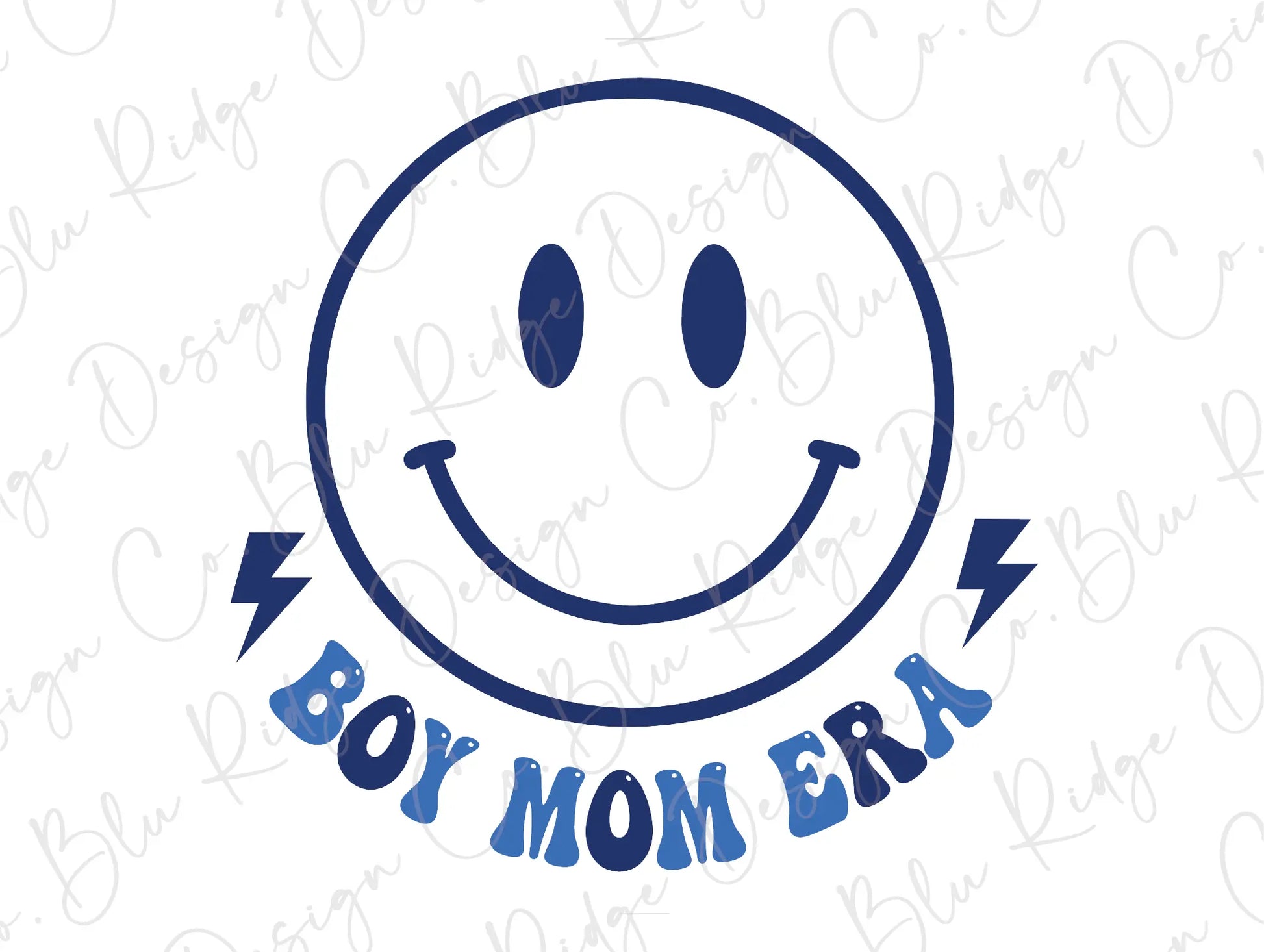 Boy Mom Era Smiley Retro Groovy Direct To Film (DTF) Transfer BluRidgeDesignCo