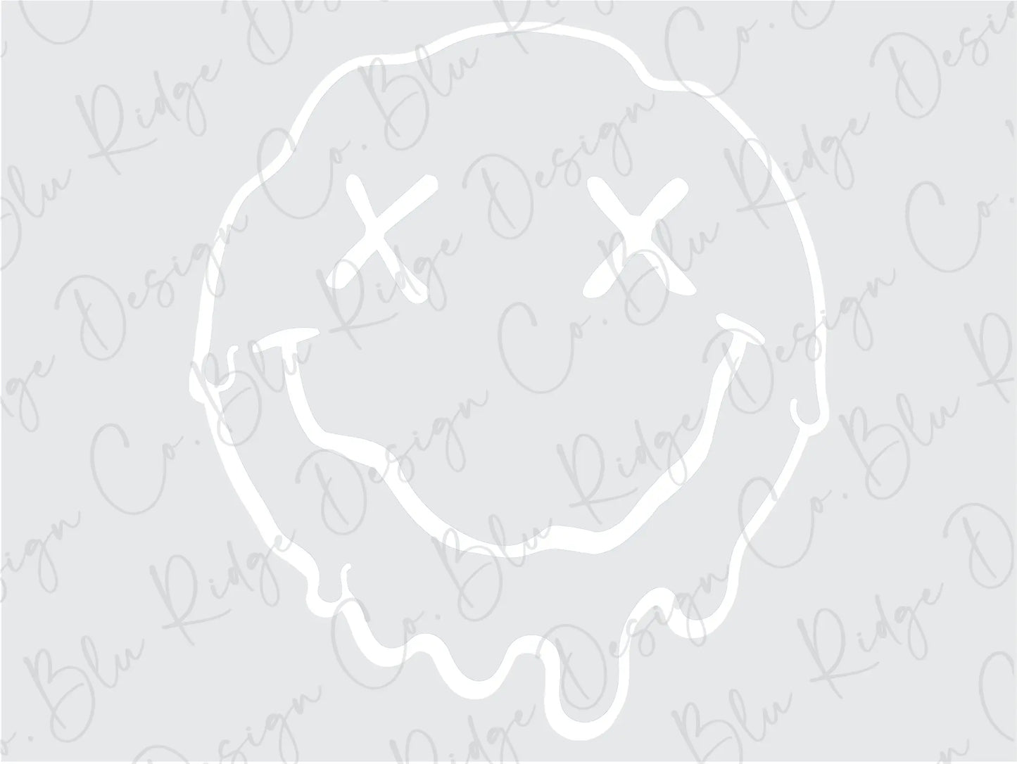 Melting Smiley Face. Trendy for Any Occasion. Direct To Film (DTF) Transfer BluRidgeDesignCo
