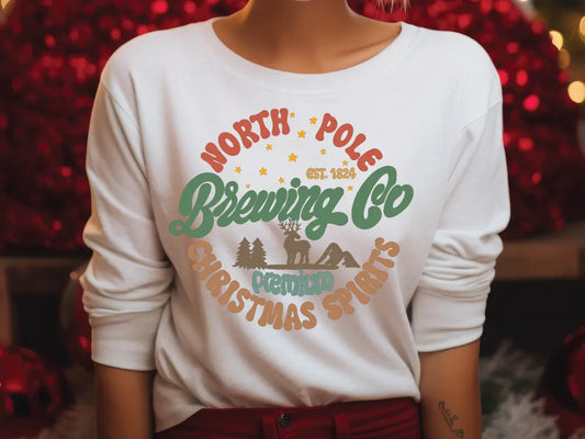 North Pole Brewing Company Premium Christmas Spirits Direct To Film (DTF) Transfer BluRidgeDesignCo