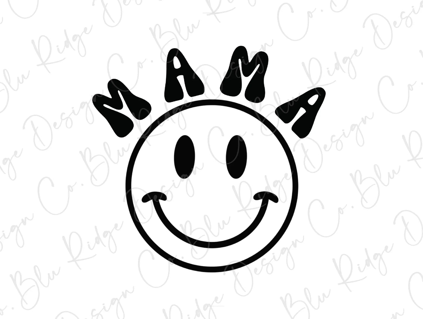 Mama Retro Smiley Face Direct to Film (DTF) Transfer BluRidgeDesignCo