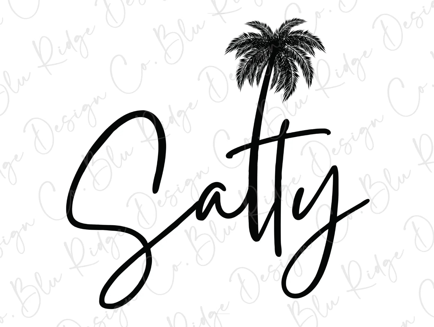 Salty Beach and Palm Boho Design Direct to Film (DTF) Transfer BluRidgeDesignCo