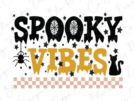 Spooky Vibes Trendy Halloween Design Direct To Film (DTF) Transfer