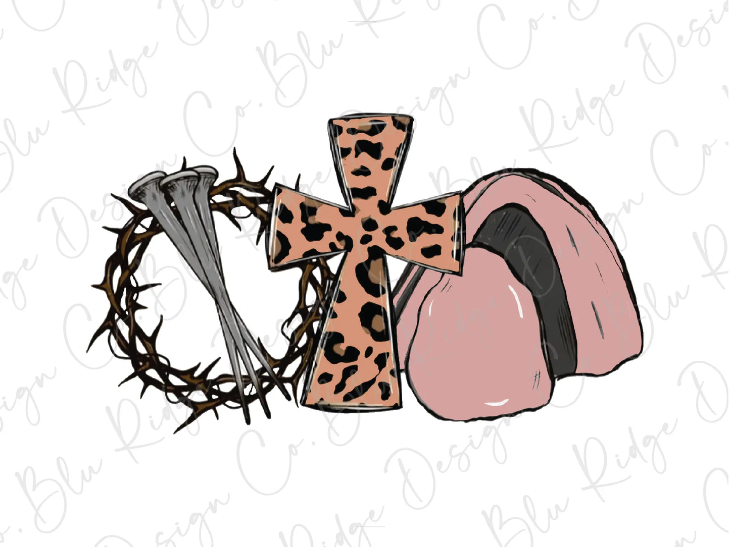 a cross with a crown of thorns on top of it