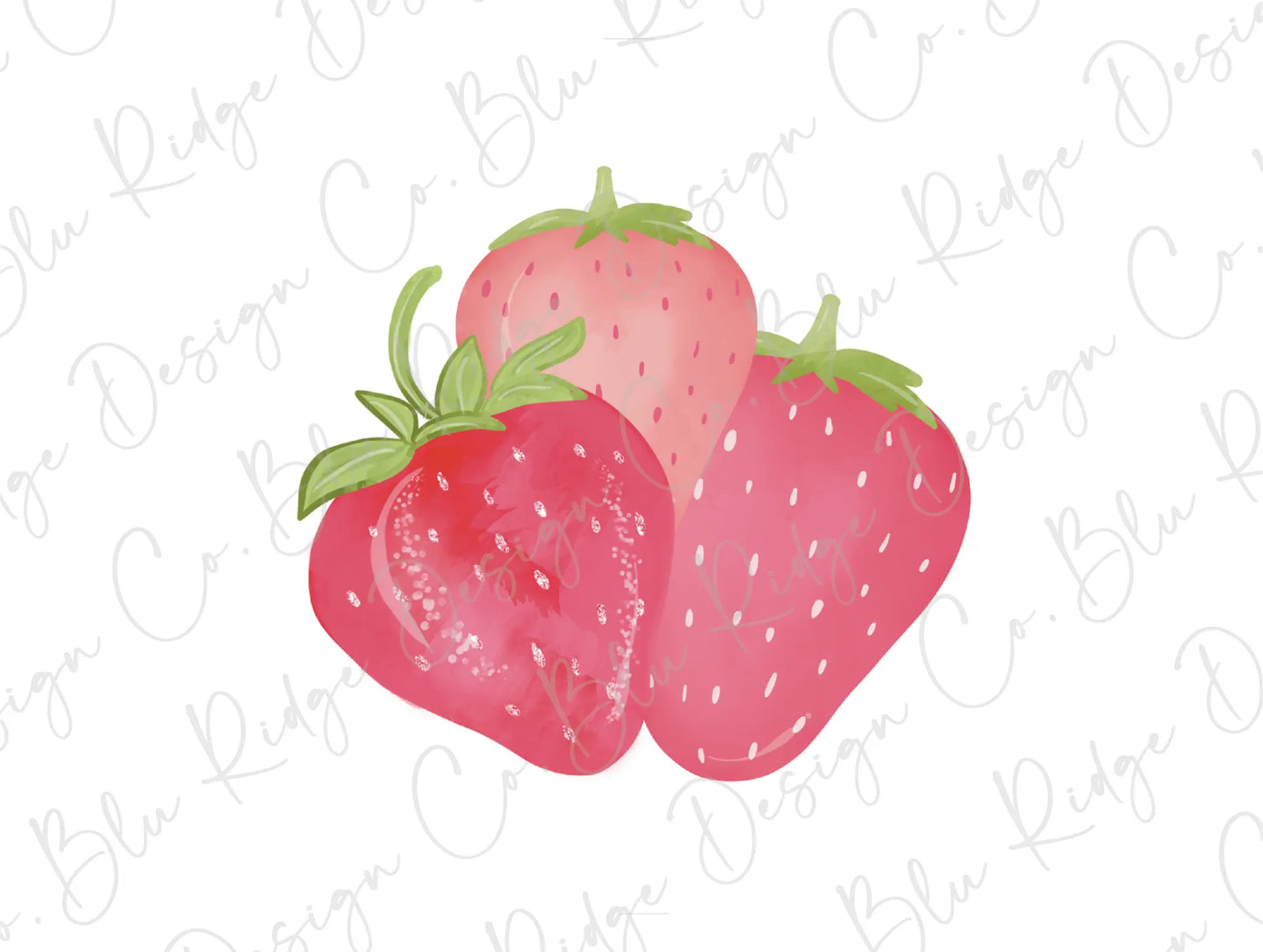 Trendy Sweet Strawberry Summer Vibes Strawberry Design Direct To Film (DTF) Transfer BluRidgeDesignCo