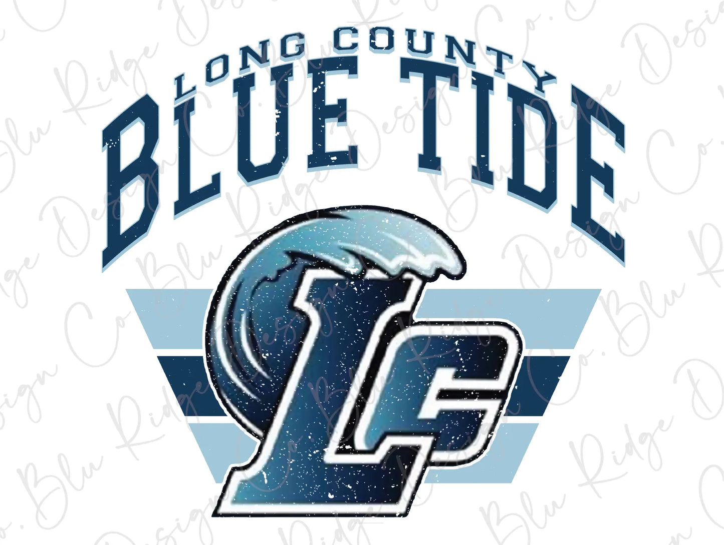 a blue tide logo on a white background