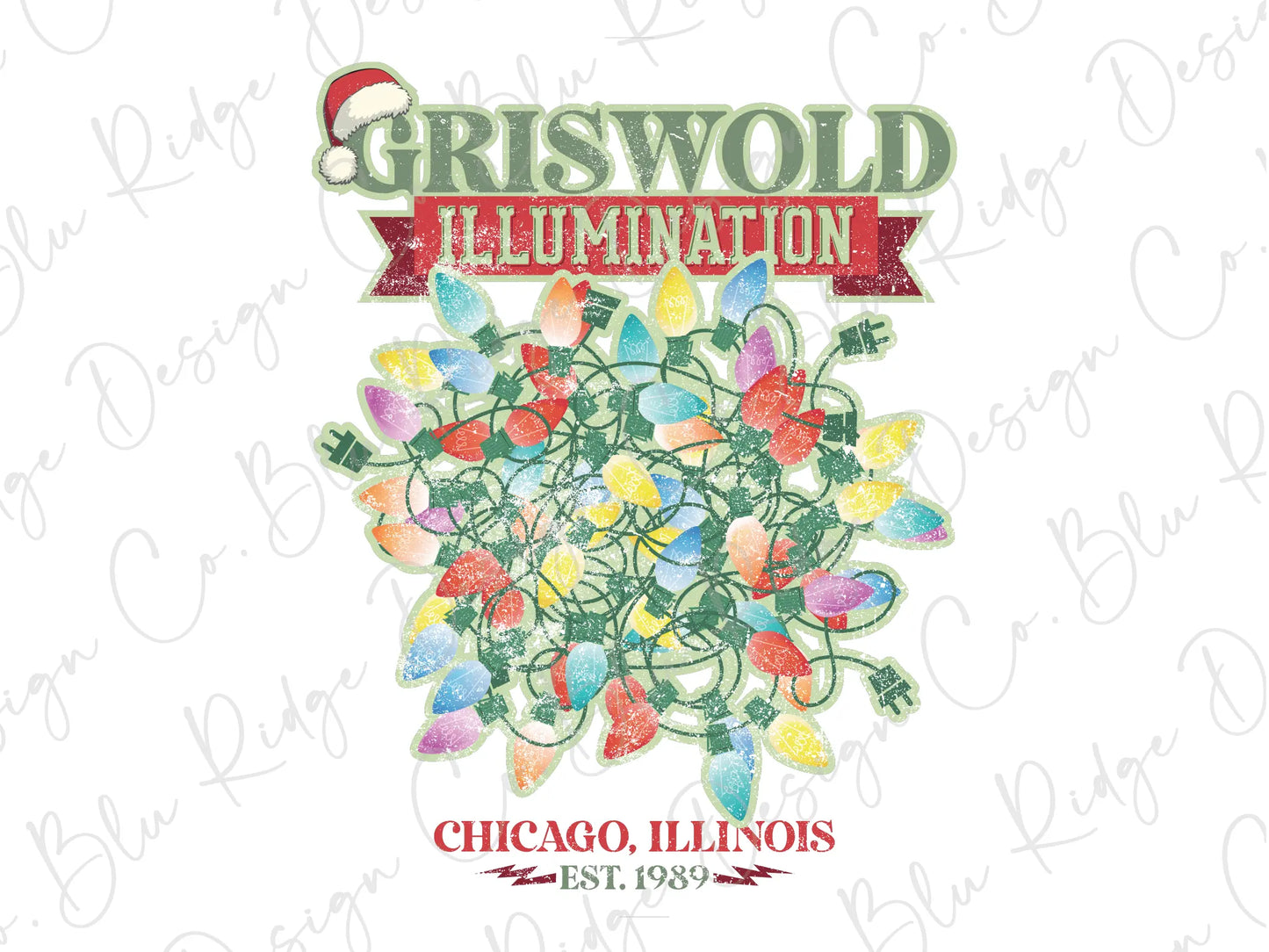 Griswold Illumination Christmas Tree Lights Direct To Film (DTF) Transfer