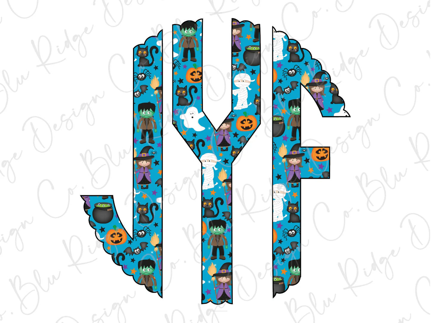 Halloween Boys Personalized Monogram Design Direct To Film (DTF) Transfer BluRidgeDesignCo