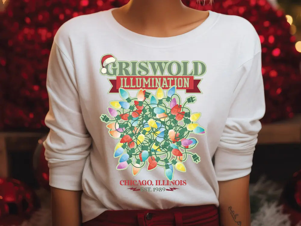 Griswold Illumination Christmas Tree Lights Direct To Film (DTF) Transfer