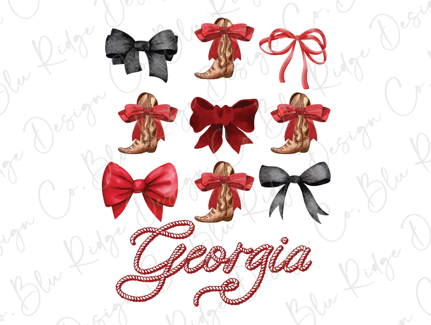 a set of six bows with the word georgia on them