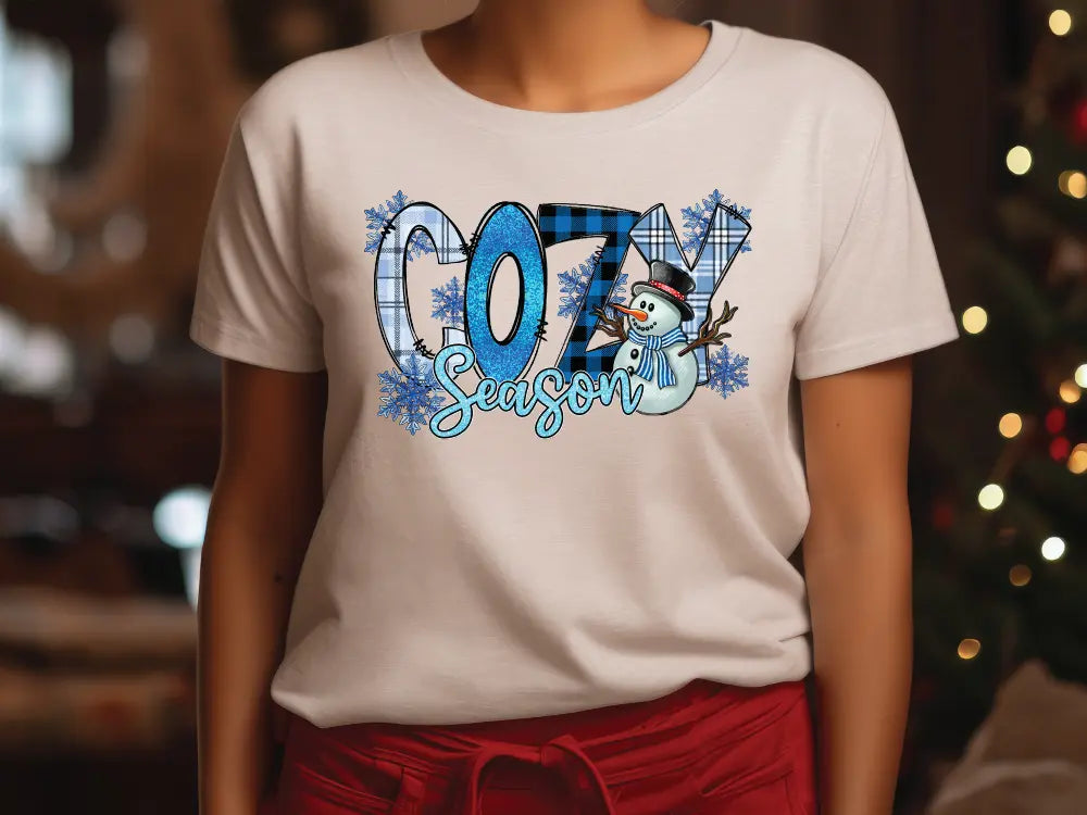 Cozy Season Christmas Snowman Direct To Film (DTF) Transfer BluRidgeDesignCo
