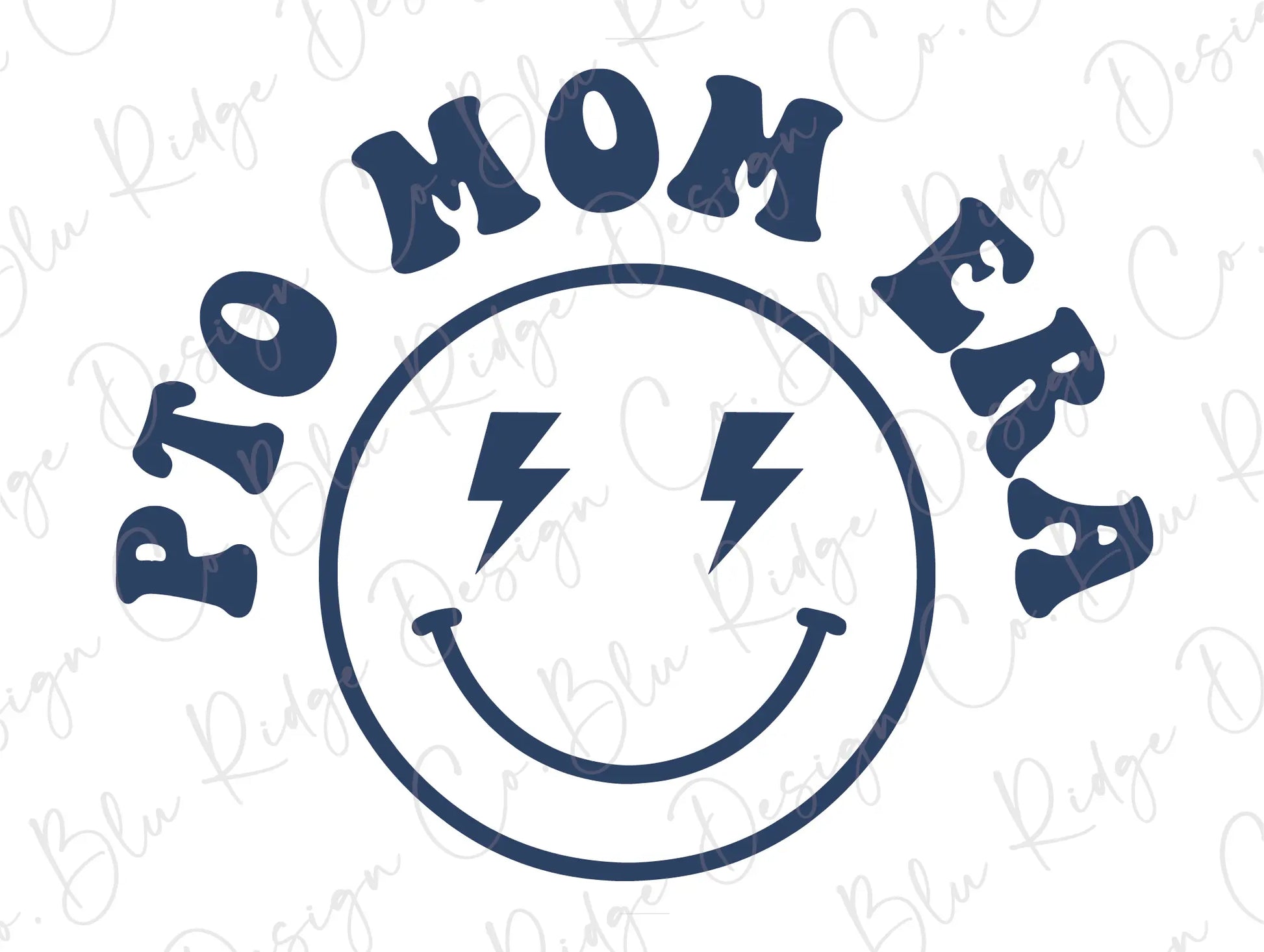 PTO Mom Era Retro Groovy Smiley Face Direct To Film (DTF) Transfer BluRidgeDesignCo