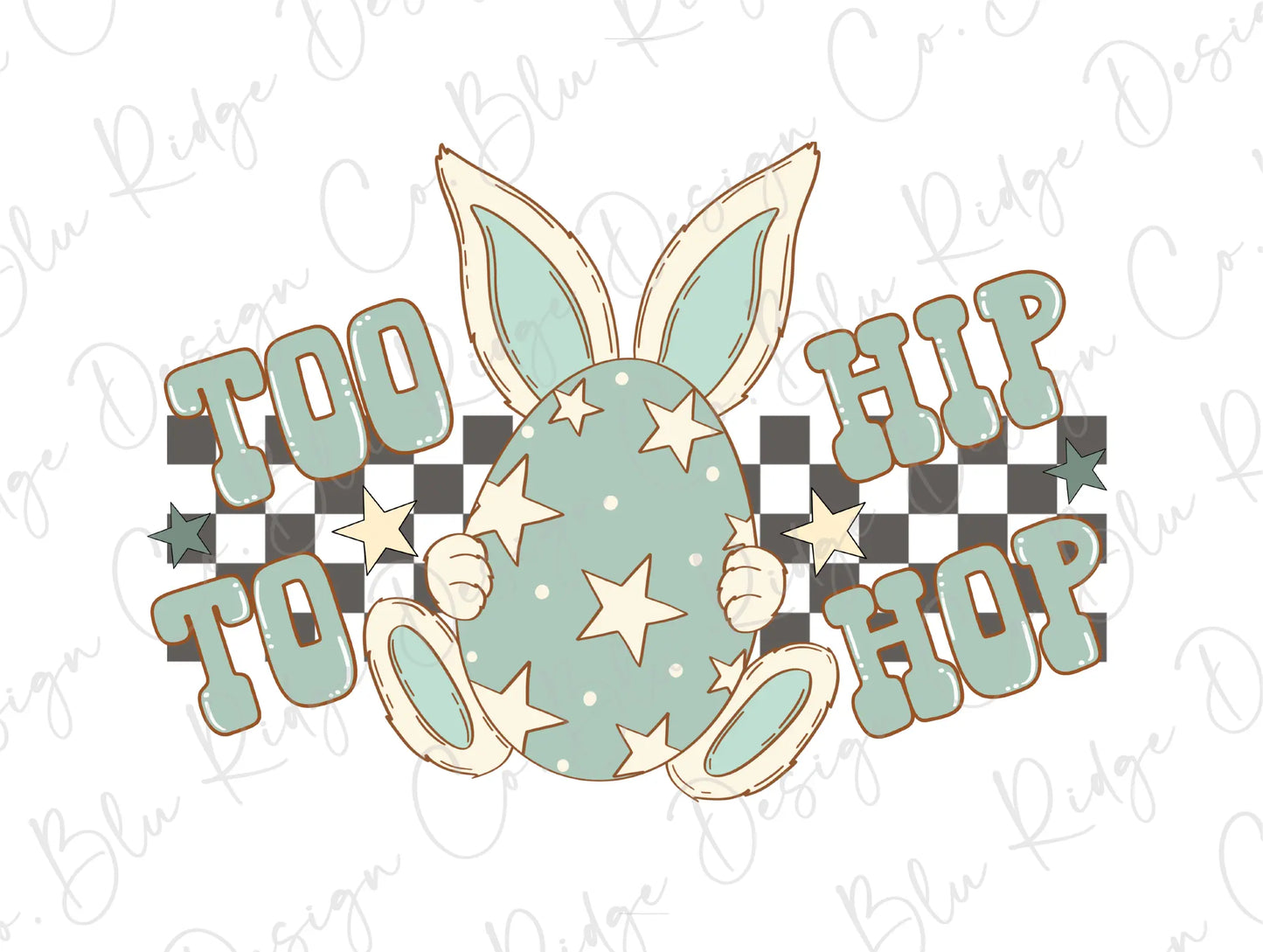Too Hip to Hop cool boy Easter bunny Direct To Film (DTF) Transfer