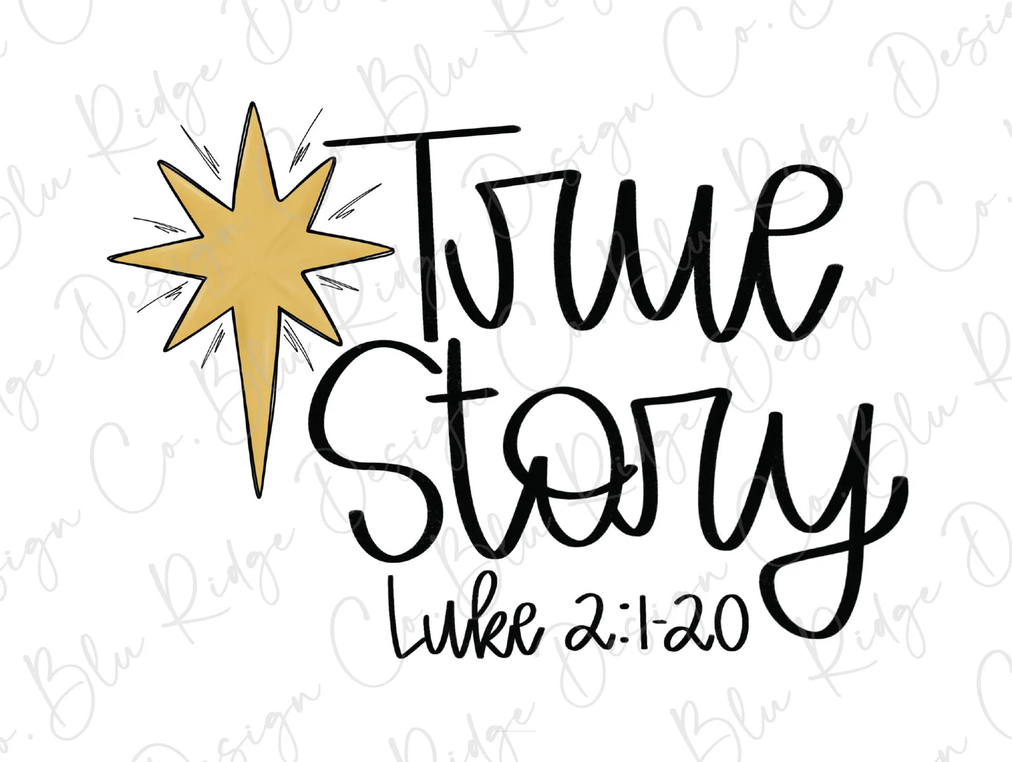 Jesus True Story Luke 2:1-20 (Back/Pocket Combo) Direct To Film (DTF) Transfer BluRidgeDesignCo
