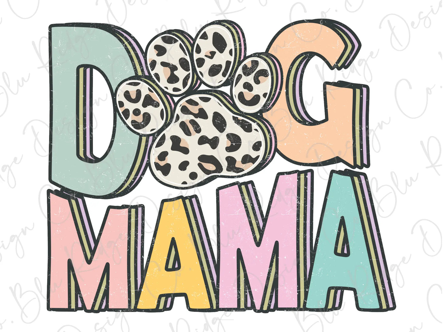 the word doc mama with a leopard print on it