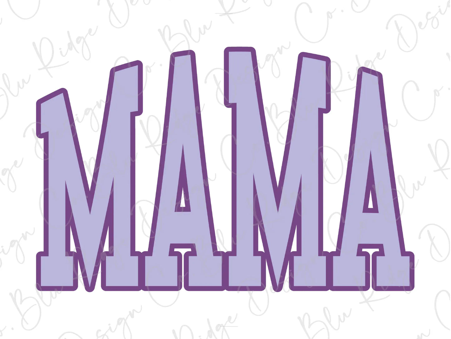 the word mamma in purple on a white background