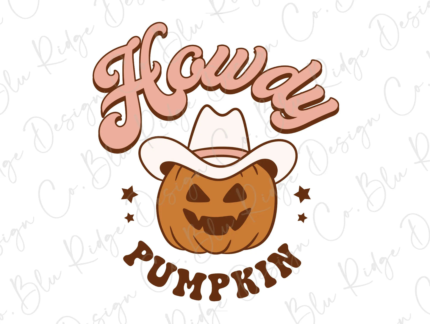 Howdy Pumpkin Halloween Cowboy Direct To Film (DTF) Transfer BluRidgeDesignCo