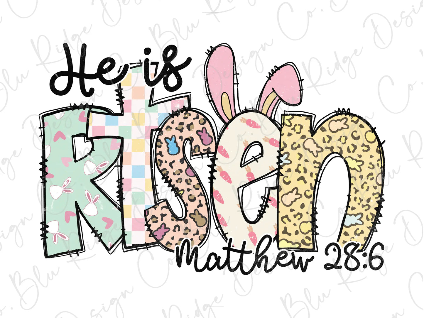 a picture of the word easter with an animal print on it