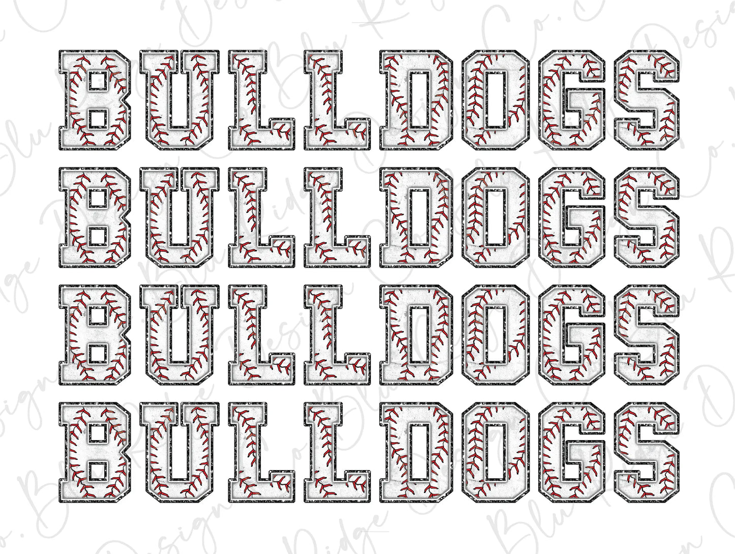 a baseball font with the word bulldogs on it