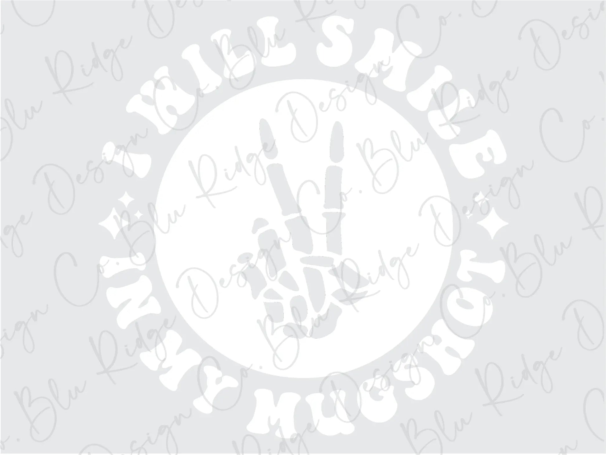 I Will Smile In My Mugshot Skeleton Peace Hand Pocket Direct To Film (DTF) Transfer BluRidgeDesignCo