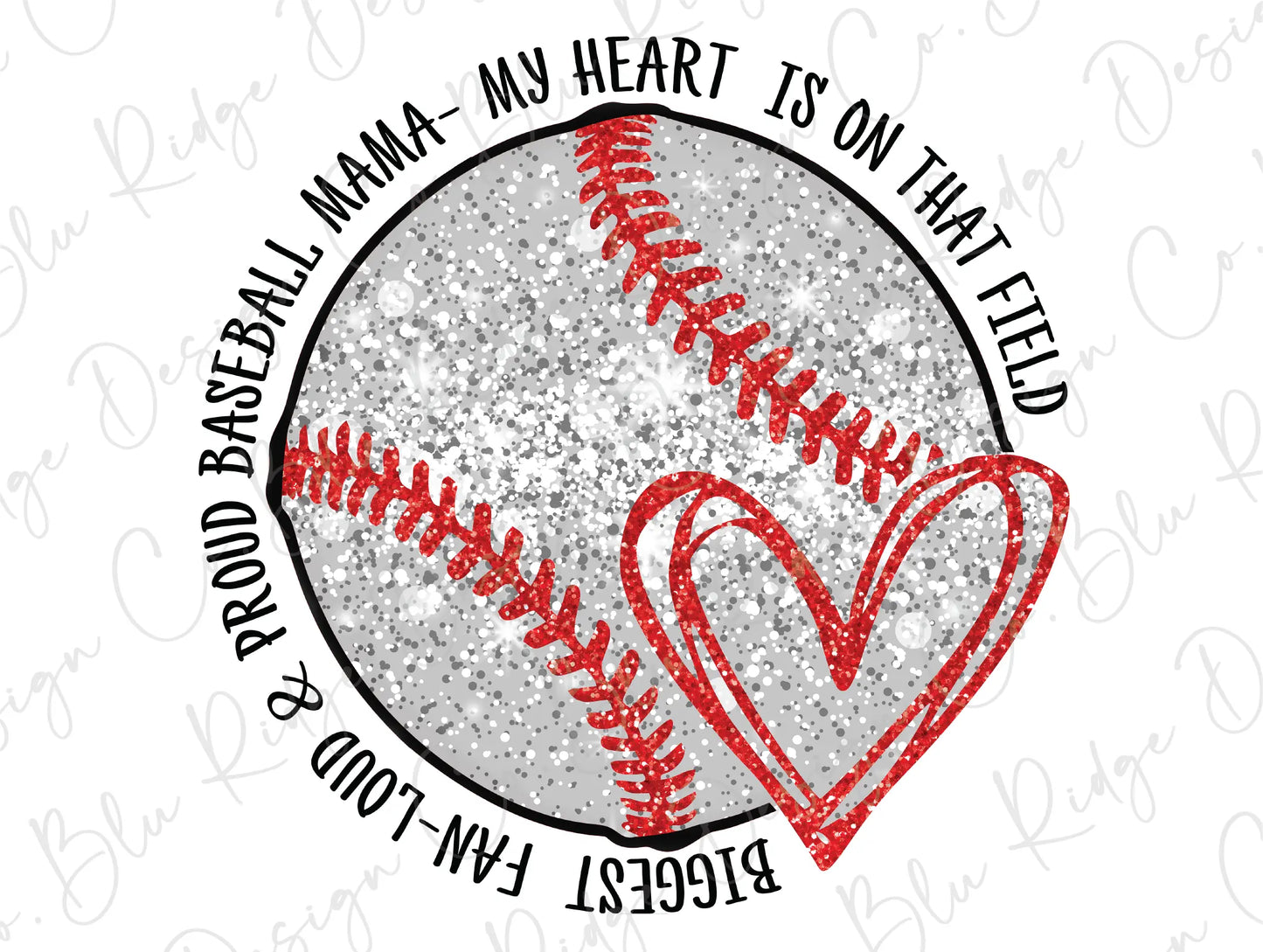 a baseball with a heart on it