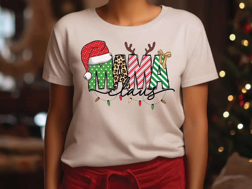 Christmas Mama Direct to Film (DTF) Transfer BluRidgeDesignCo