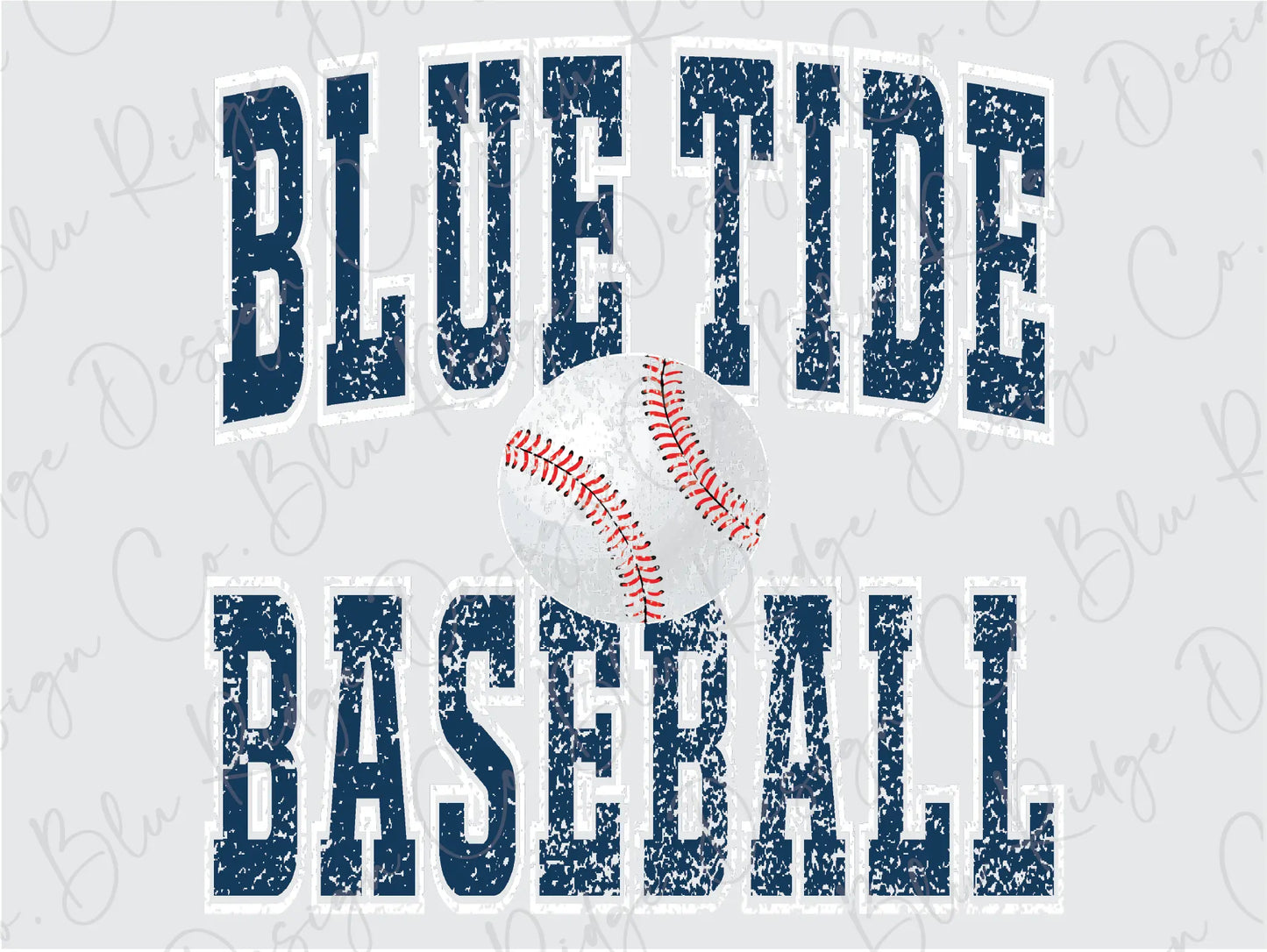 a baseball ball with the words blue tide baseball on it