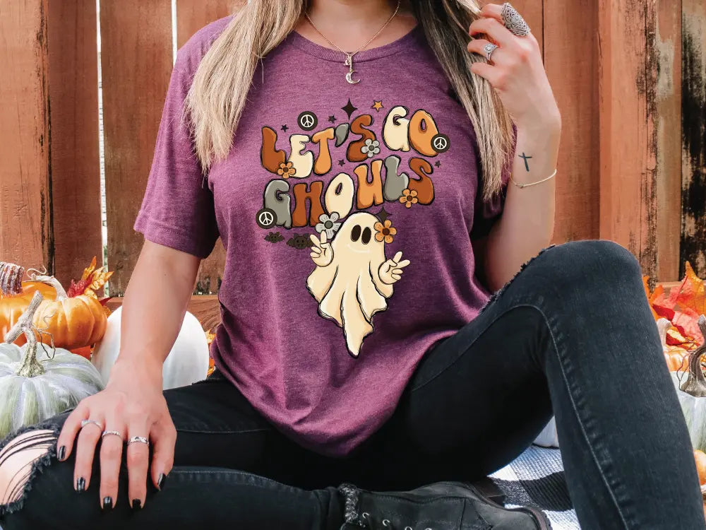Let's Go Ghouls Retro Halloween Direct To Film (DTF) Transfers BluRidgeDesignCo