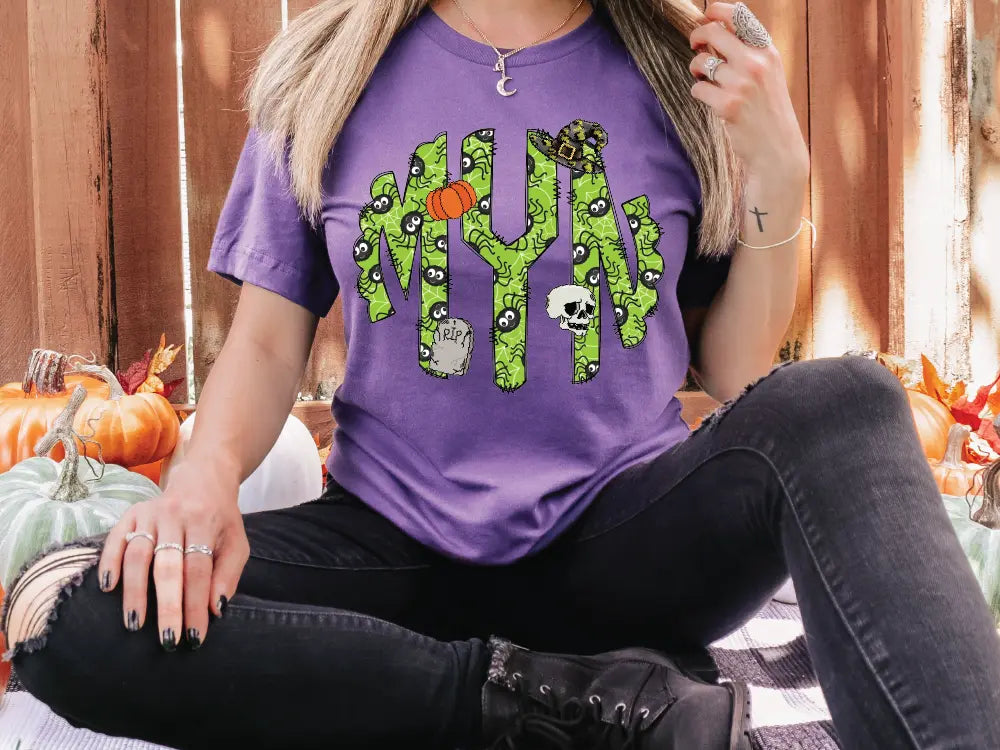 Halloween Spiders Boys Personalized Monogram Design Direct To Film (DTF) Transfer BluRidgeDesignCo