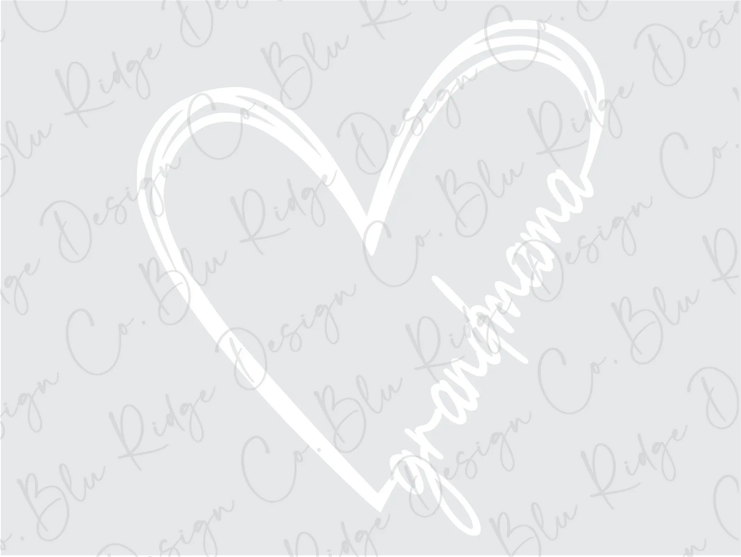 Grandmama Heart Direct To Film (DTF) Transfer BluRidgeDesignCo