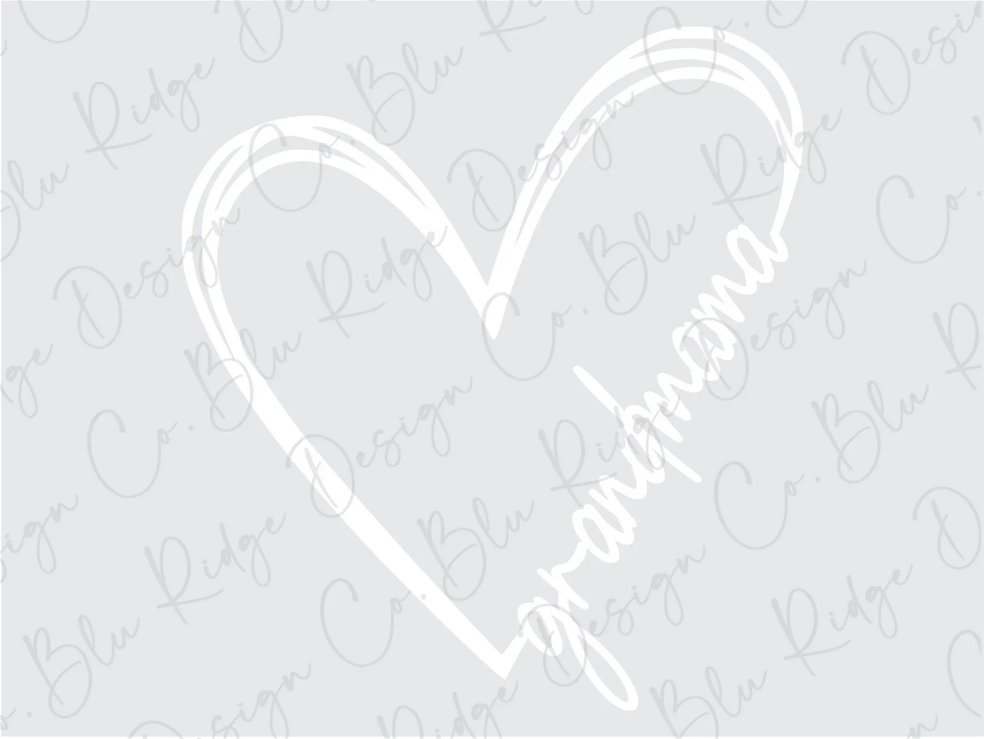 Grandmama Heart Direct To Film (DTF) Transfer BluRidgeDesignCo