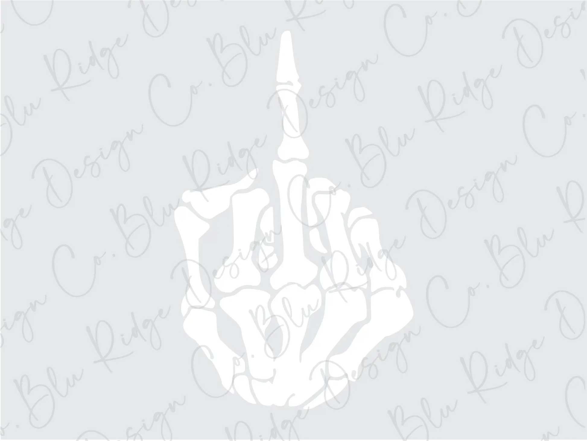 Skeleton Middle Finger Direct to Film (DTF) Transfer BluRidgeDesignCo