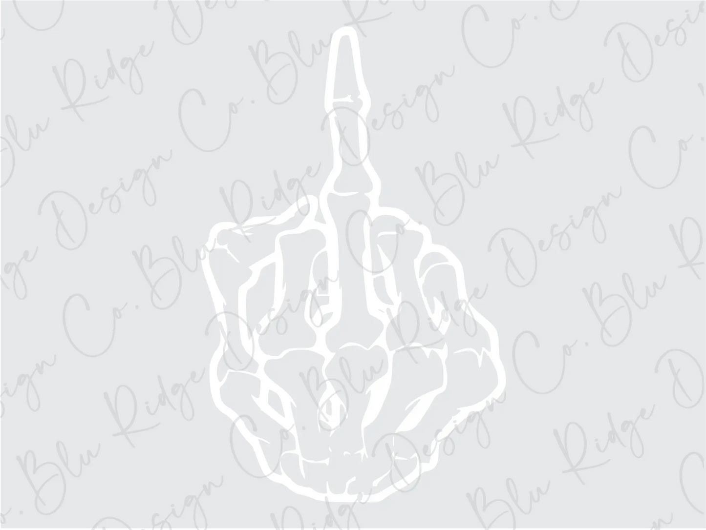 Skeleton Middle Finger Direct to Film (DTF) Transfer BluRidgeDesignCo