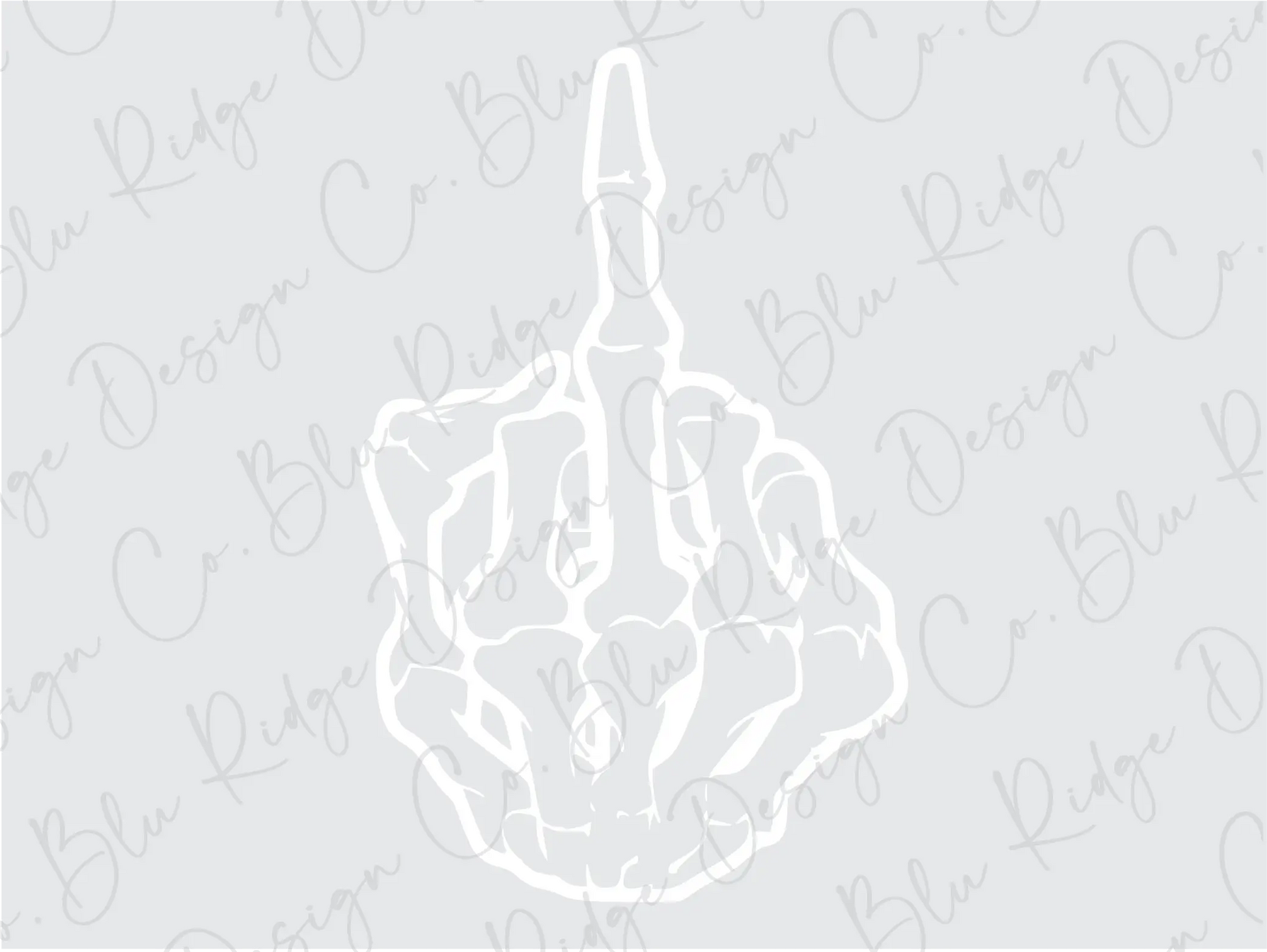 Skeleton Middle Finger Direct to Film (DTF) Transfer BluRidgeDesignCo