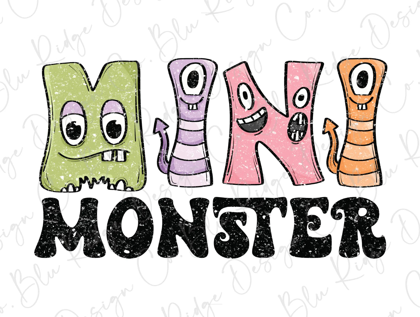 Mini Monster Cute Halloween Design Direct To Film (DTF) Transfer BluRidgeDesignCo