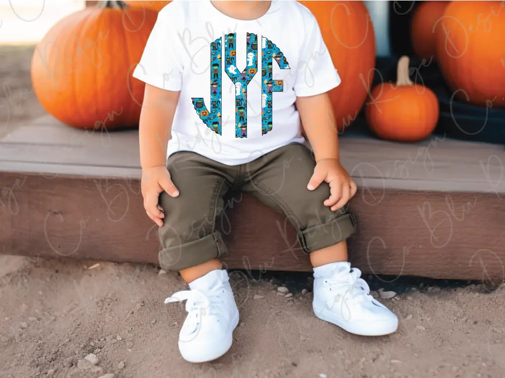 Halloween Boys Personalized Monogram Design Direct To Film (DTF) Transfer BluRidgeDesignCo