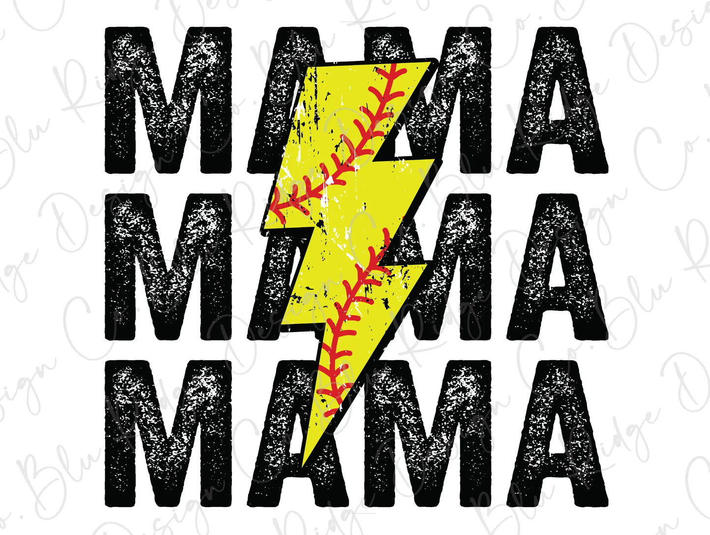 Leopard Softball Mom Lightning Bolt Direct To Film (DTF) Transfer BluRidgeDesignCo