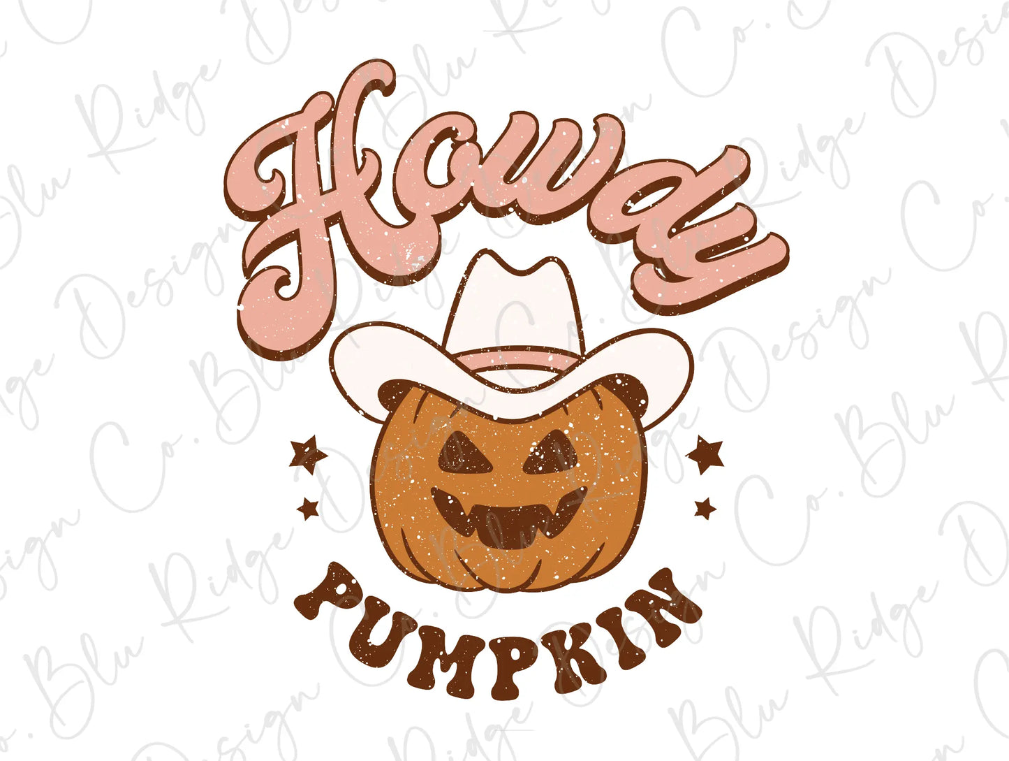 Howdy Pumpkin Halloween Cowboy Direct To Film (DTF) Transfer BluRidgeDesignCo