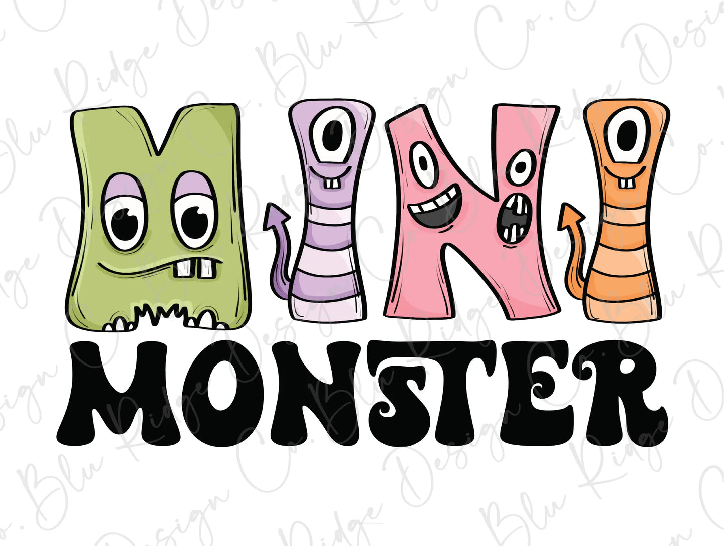 Mini Monster Cute Halloween Design Direct To Film (DTF) Transfer BluRidgeDesignCo