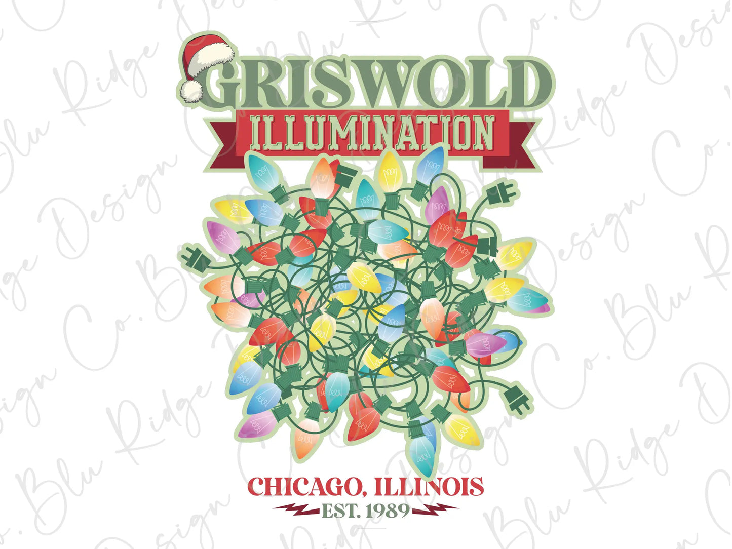 Griswold Illumination Christmas Tree Lights Direct To Film (DTF) Transfer